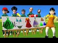 Squid Game Vs Scary Teacher 3D Squid Girl Bikini Dressing Room Long Dress Drawing 5 Times Challenge