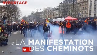 Reportage à la manifestation des cheminots Gare de l'Est