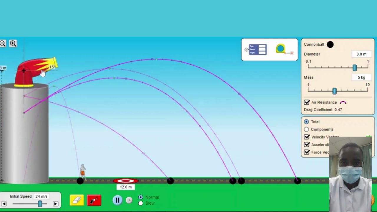Projectile Motion Simulation | Science Experiment | Virtual Lab Simulation