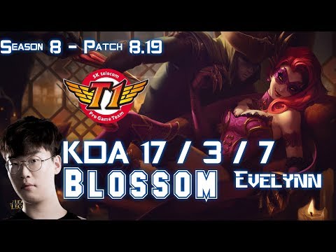 SKT T1 Blossom EVELYNN vs LEE SIN Jungle - Patch 8.19 KR Ranked