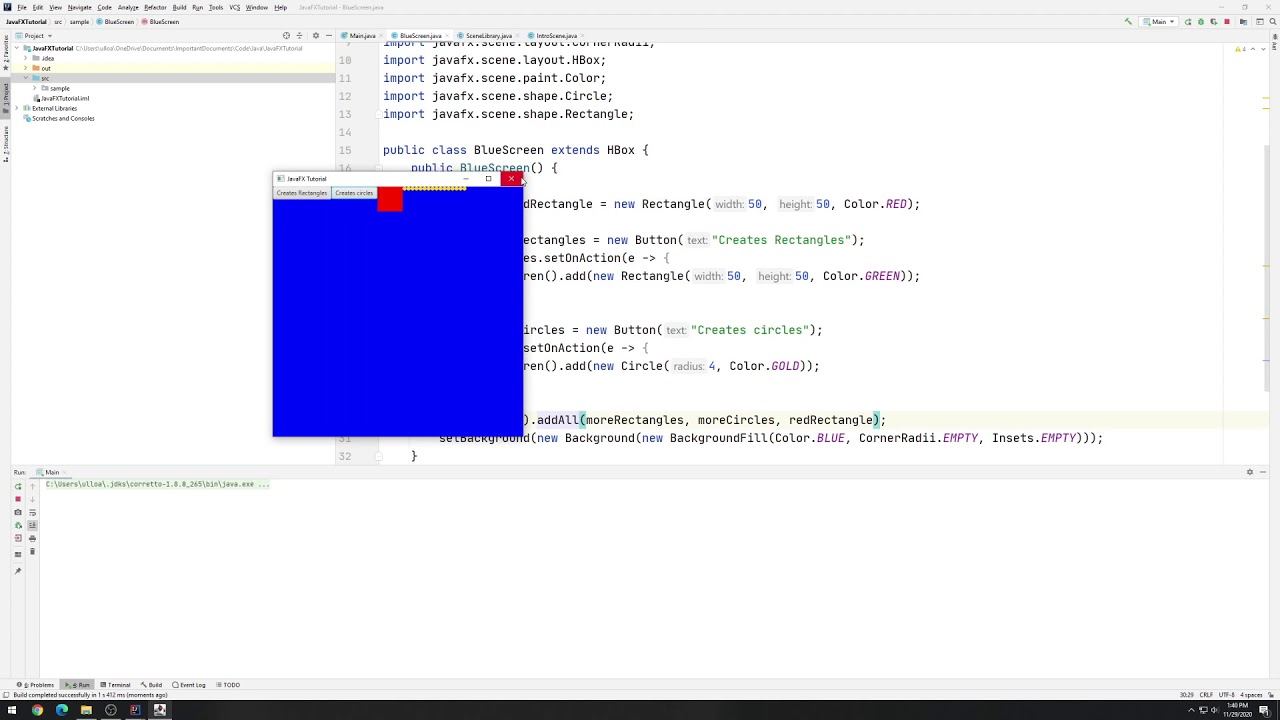 JavaFX Tutorial 3: Rectangles, Circles, Images