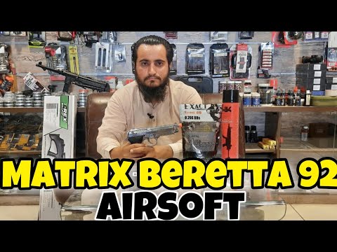 Matrix Elite M9 Full Metal Beretta Silver  Airsoft Pistol #airgun #airsoft