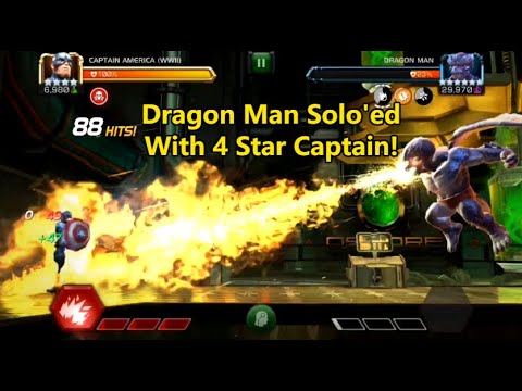 4 Star Captain America Vs 6 Star Dragon Man! ( Uncollected )| Marvel Contest Of Champions