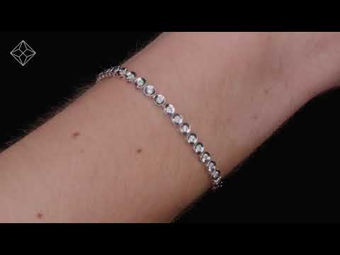 1ct Lab Diamond Tennis Bracelet Rub Over Style in 925 Sterling Silver - NDI4221U
