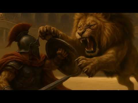 "LION vs GLADIATOR – The Ultimate Arena Showdown | Cinematic Battle Scene 🛡️🦁"