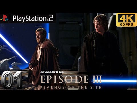 PS2 STAR WARS EPISODE III: REVENGE OF THE SITH - WALKTHROUGH 1 RESCUE OVER CORUSCANT (4K 60FPS)