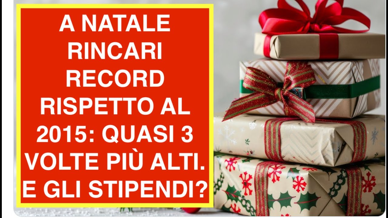 A NATALE RINCARI RECORD RISPETTO AL 2015: QUASI 3 VOLTE PIÙ ALTI. E GLI STIPENDI?