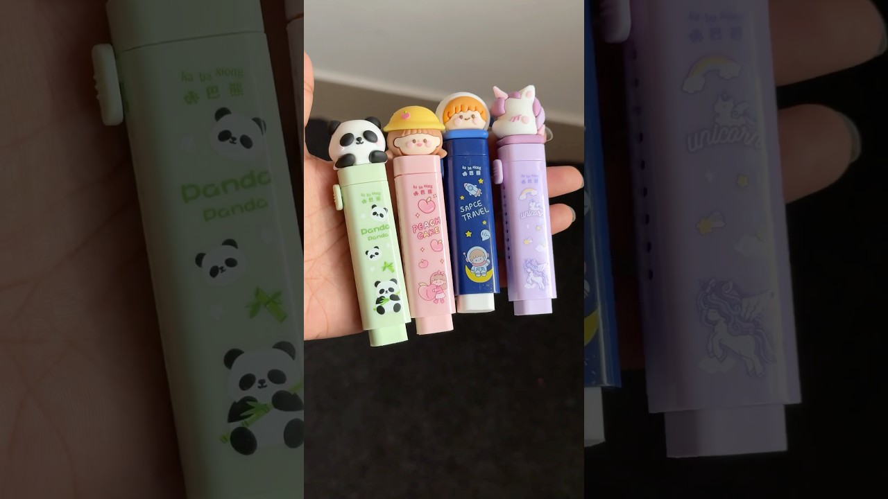 Retractable Erasers 🍒🎀✨#kawaii #eraser #stationary #stationery #cute #trendingonshorts #shorts