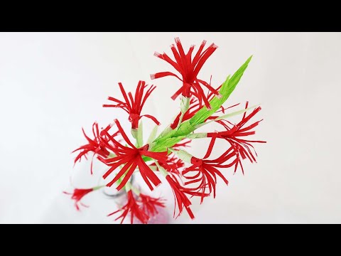 How To Make Callistemon Paper Flower From Crepe Paper | DIY Paper Callistemon Flowers