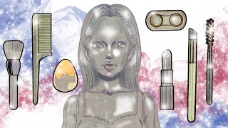 【paperdiy】【making】AI動画じゃなくハンドメイドのガラス人間にメイクasmr風#making#asmr