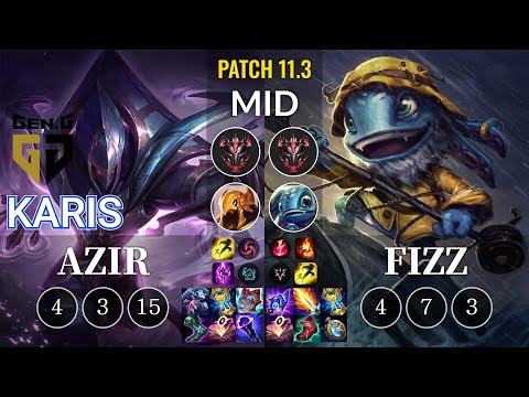 GEN Karis Azir vs Fizz Mid - KR Patch 11.3