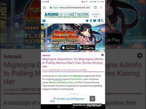 Mignogna Deposition: Vic Mignogna Admits to Pulling Monica Rial's Hair, Denies Kissing Her