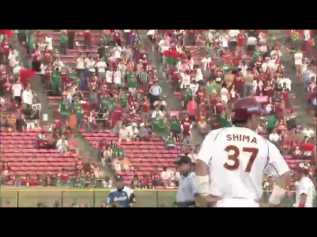1回裏 イーグルス・嶋 センター前タイムリーヒットで2点目をあげる!!  2014/7/8 E-F