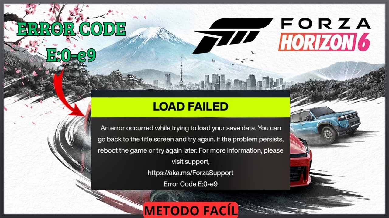 Forza Horizon 6 Error Code E:0-e9 - Falha ao Carregar o Arquivo de Salvamento