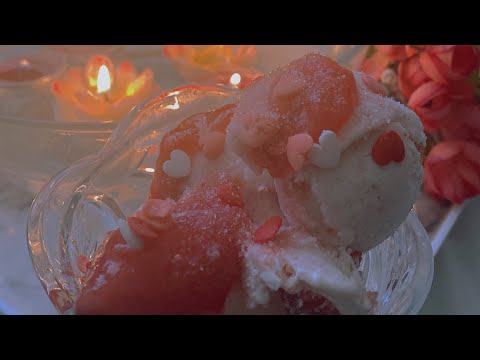 Strawberry cheese ice cream with strawberry sauce so delicious and creamy|| Sana Muneer