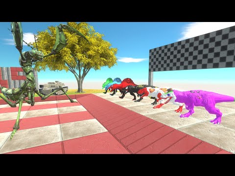 SUPERHEROES DINOSAURS SPEED CHAMPIONS RACE DEATH RUN - Animal Revolt Battle Simulator ARBS
