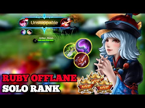 Ruby Gameplay Solo Rank Ruby Offlane MVP -  Mobile Legends