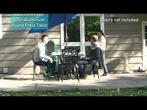 Ultimate Patio 41 1/2-Inch Round Cast Aluminum Outdoor Patio Table W/ Crossweave Design Overview