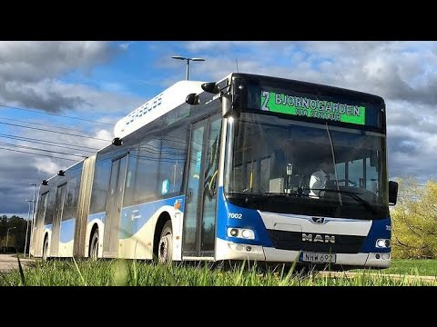 Bus ride linje 2 från Vinggatan till Björnöbron