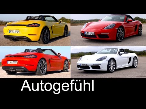 Porsche 718 Boxster (S) colours & trims driving shots exterior/interior sound preview 2017