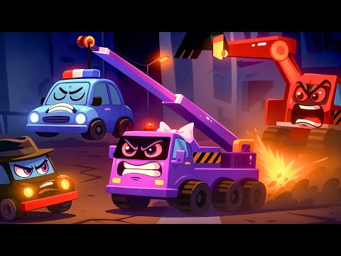 Police Vehicles Team on a Mission to Find Police Car & Stop the Criminals!🚓💥| Funny Vehicles Cartoon