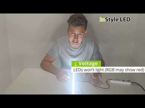 Part of a video titled What happens if I wire a 24v power supply to 12v LED strip lights? A