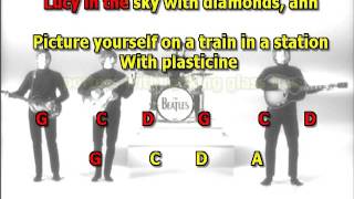 Lucy In The Sky With Diamonds The Beatles best karaoke instrumental lyrics chords