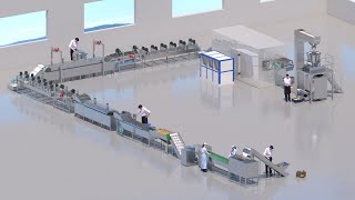 Amazing 3D automatic frozen french fries production line | potato finger chips making machine