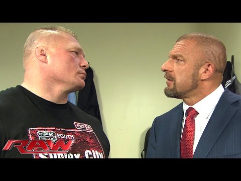 Brock Lesnar and Triple H cross paths in a tense backstage encounter: Raw, February 1, 2016