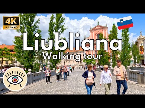 Ljubljana 🐉 A Walking Tour [4K] HDR through the Jewel of Slovenia with Subtitles.