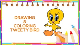 How To Draw And Color Tweety Bird - Free Tutorial #catrackktv