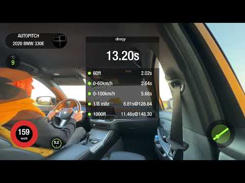 BMW 3 G20 330E 2.0Ti (B48) + Hybrid AT RWD 2020 STOCK. 0-100 acceleration.