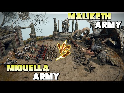 Haligtree Army Vs Farum Azula Army - Malenia's Blade Or Maliketh's Blade - Elden Ring Civil War