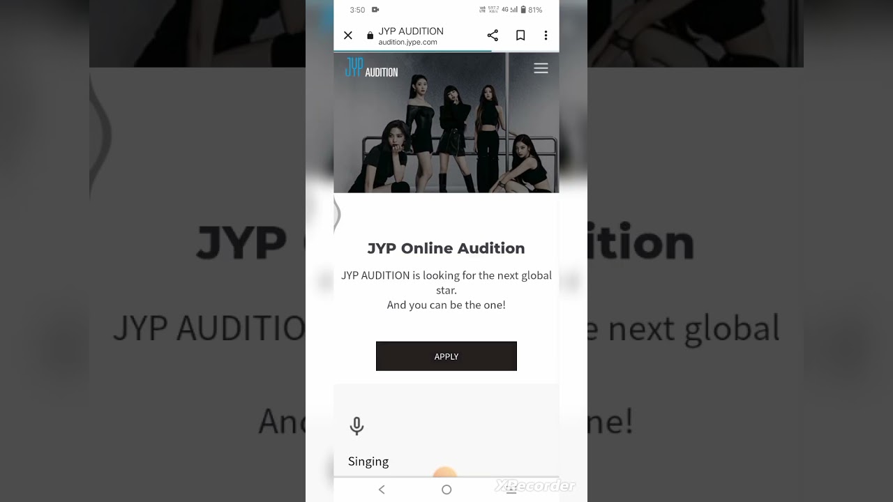 how to apply kpop jyp audition