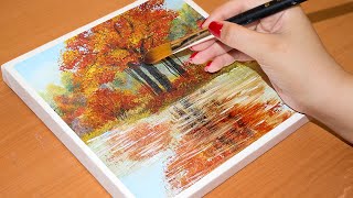 How to Paint Autumn Lake Step by Step for Beginners