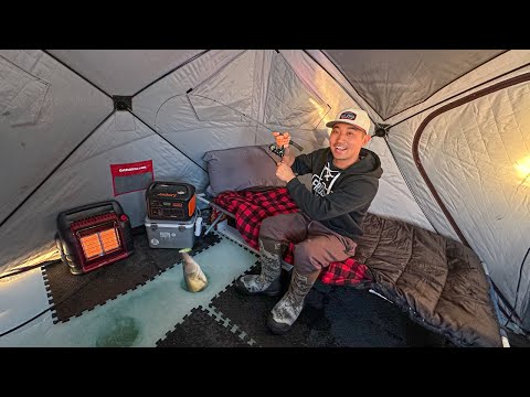 48 Hours Ice Camping for Walleye! (CATCH CLEAN COOK)