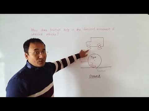 How does friction help in the forward movement of wheeled vehicles?