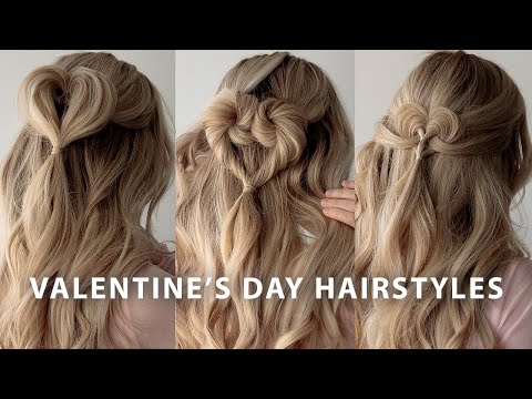 3 EASY VALENTINE'S DAY HAIRSTYLES 💕 Heart Hair...