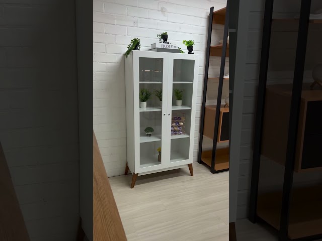 Cristaleira 2 Portas de Vidro 0808 Branco - Genialflex