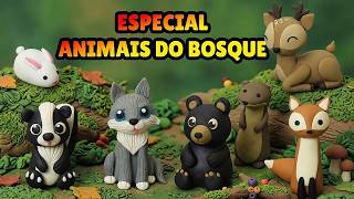🔴ESPECIAL ANIMAIS DO BOSQUE MINIATURA 3🍂 Tutorial Biscuit, clay, plastilina , Pasta Americana DIY