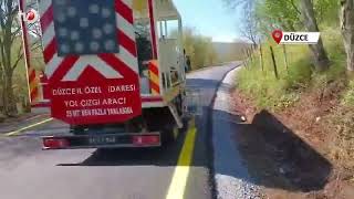 Köylerde Sıcak Asfalt ve Yol Çizgi Çalışması