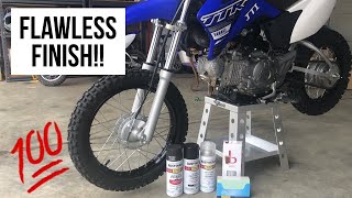 DIY SPRAY PAINTING DIRT BIKE WHEELS AT HOME!! (The Right Way)