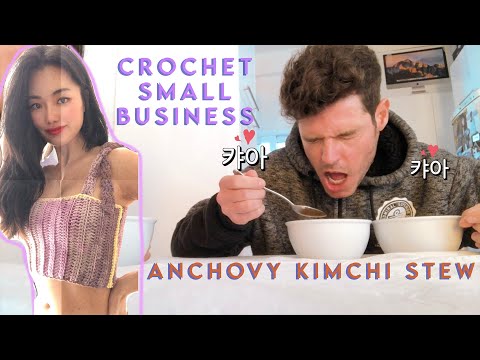 , title : '[아테네 브이로그] 취미 부업 + 꽁치대신 멸치 김치찌개 | small business + Anchovy kimchi stew'