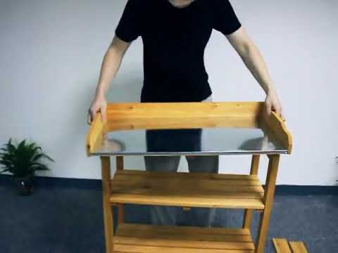 Hoddmimis Outdoor Wooden Garden Potting Bench  [installation & Using Guide]