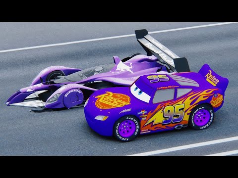 Lightning McQueen Violet Edition vs Red Bull X2022 Concept - Drag Race 20 KM