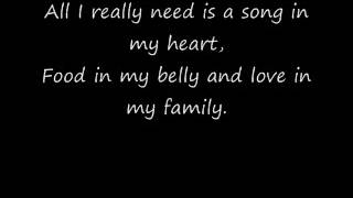 Raffi All I Really Need with Lyrics