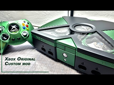 Xbox original Customization - with optical drive and hard drive window mod
