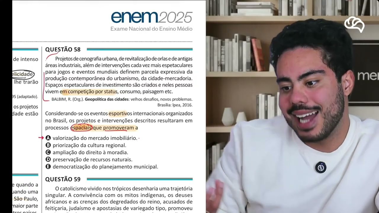 Resolução em Vídeo — Questão 58 ENEM 2025 Belém