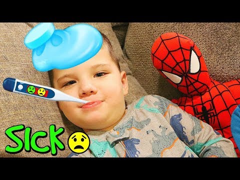 Caleb is Sick! Sick Day Morning Routine For Kids!