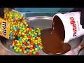Nutella M M S Colorful Ice Cream Rolls Satisfying Visual ASMR